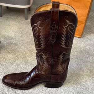 Custom Men's Brown Leather Western Boots